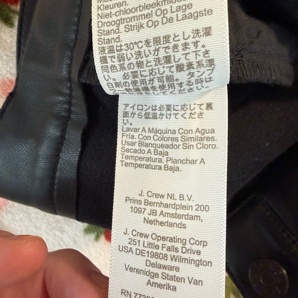 J Crew factory Black Faux Leather sz 27 Pants NWT - Picture 13 of 13